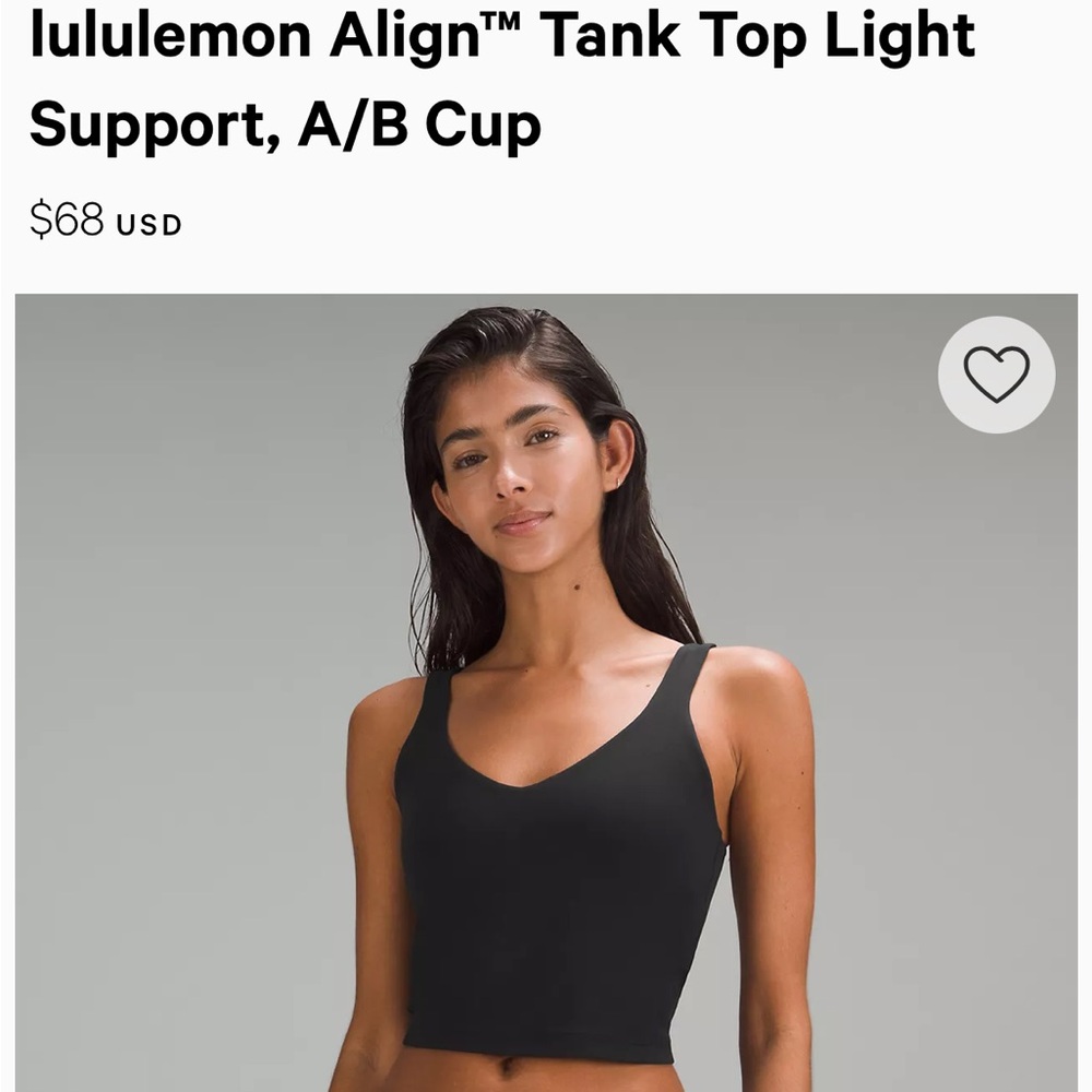 Black lulu align tank